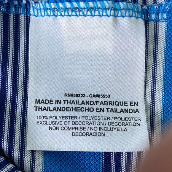 Nike golf blue white stripes polo neck for sale - Picture 3 of 4